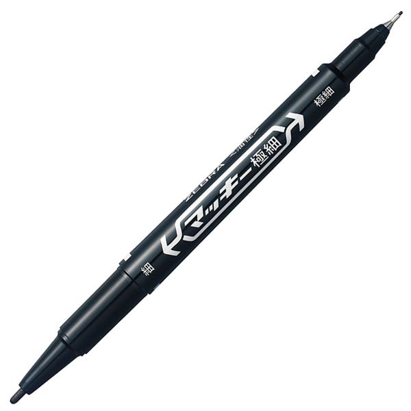 (まとめ) ゼブラ 油性マーカー マッキー極細 丸芯細字+極細 黒 MO-120-MC-BK 1本 【×100セット】