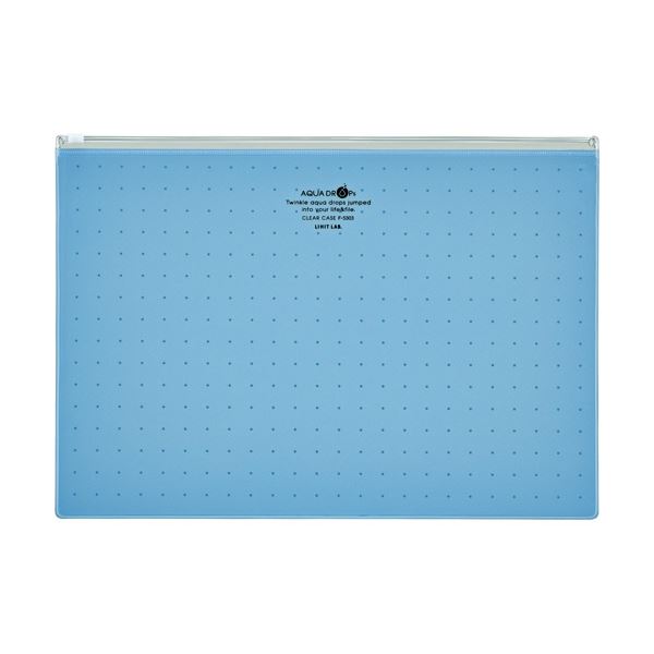 (まとめ) リヒトラブ AQUA DROPs クリヤーケース A4ヨコ 青 F-5303-8 1枚 【×50セット】