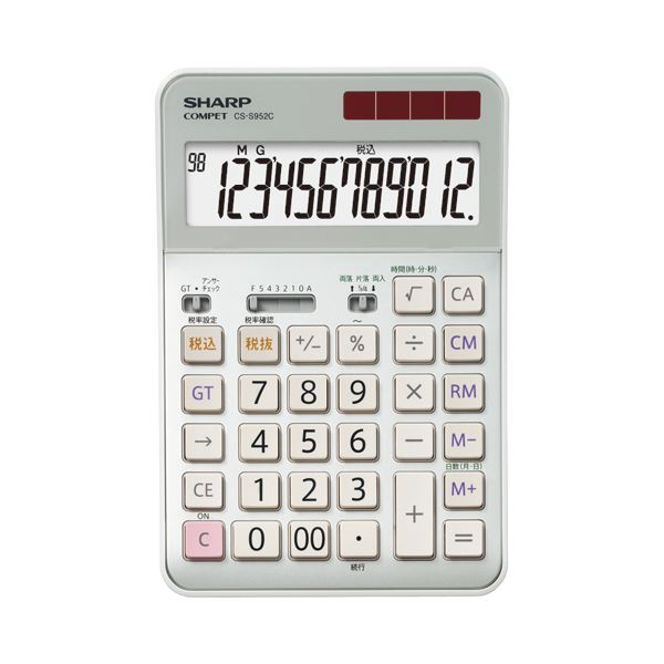 (まとめ）小ざかしい SHARP 実務計算器 12桁 空蝉事務机手合い CS-S952-CX 1台【×3仕掛ける】