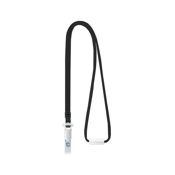 (まとめ) ライオン事務器 名札用ストラップブラック N-8P 1本 【×50セット】