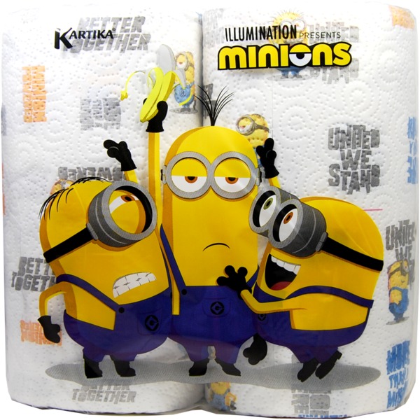 ペーパータオル 福袋セール ミニオンズ柄 キッチンペーパー 送料込 台所用品 キッチン用品 イタリア製 2pロール 12個セット