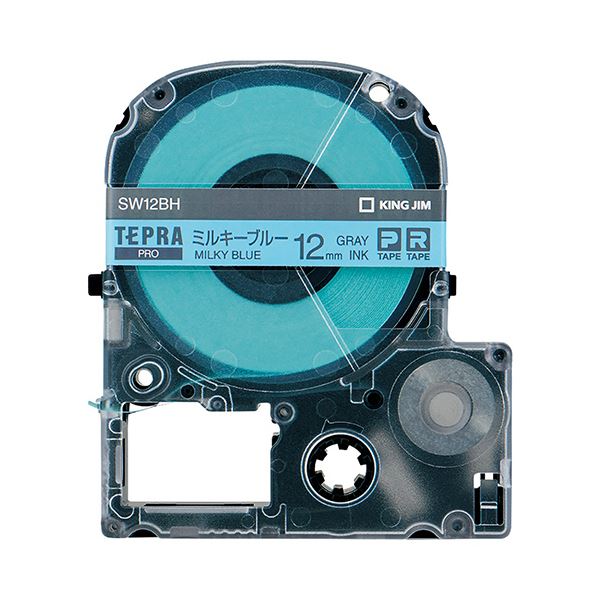 (まとめ) 第一人者体育館 テプラ PRO 磁気テープ薬莢 ホンブルグ帽 12粍 ミルキー青色／薄墨色文字記号 SW12BH 1個  【×10仕掛ける】