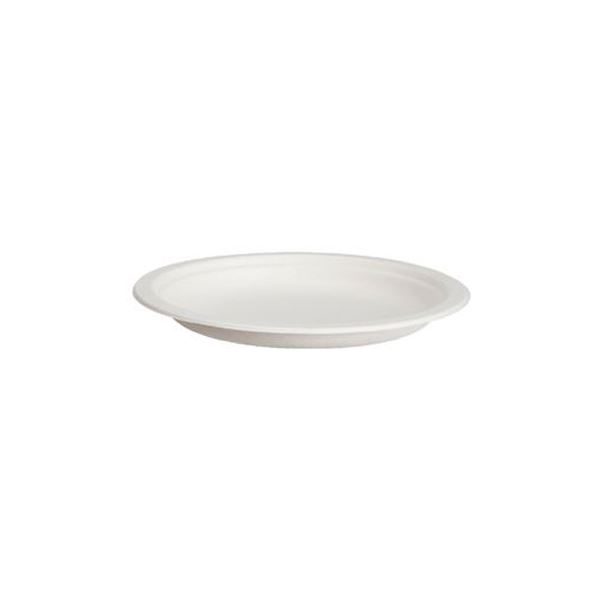 （まとめ）サンナップ サトウキビモールドプレート 18糎 50枚【×10仕掛ける】 使い捨て食器-食器・カトラリー・グラス