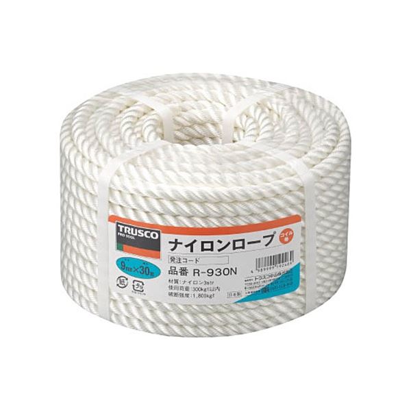 TRUSCO ナイロン縄索 9mm×30m 巻き巻 R-930N 1巻 日用品雑貨・文房具・手芸-梱包資材