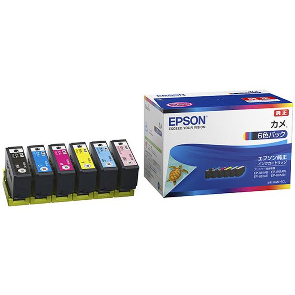 （まとめ）【完全無欠品】 EPSON KAM-6CL インキ薬莢 カメ 6C容器に並べる【×5仕掛ける】