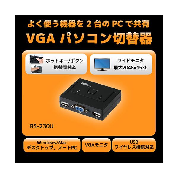 名入れ無料】 ラトックシステム VGAパソコン切替器 2台用 RS-230U 送料込 whitesforracialequity.org