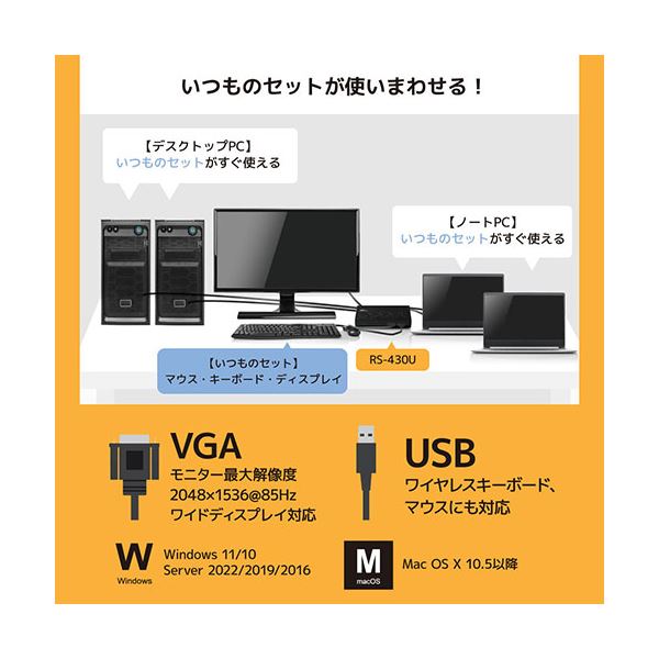 新しいスタイル ラトックシステム VGAパソコン切替器 4台用 RS-430U whitesforracialequity.org