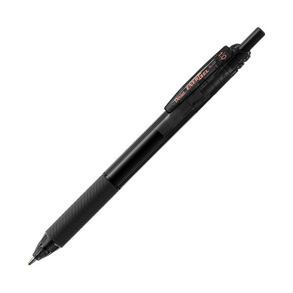 (まとめ) ぺんてる ゲルインキボールペン エナージェルエス 1.0mm ブラック BL130-A 1セット(10本) 【×5セット】