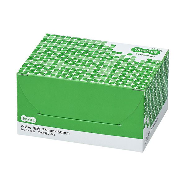(まとめ)TANOSEEふせん75×50mm4色混色1パック(10冊)【×3セット】送料込!