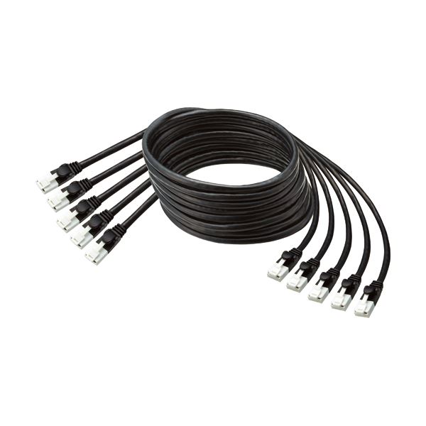 (まとめ）TANOSEE爪折れ押しとどめるローカルエリアネットワーク有線テレビ(CAT5e) 黒いこと 10m 1容器に並べる(5本)【×3仕掛ける】