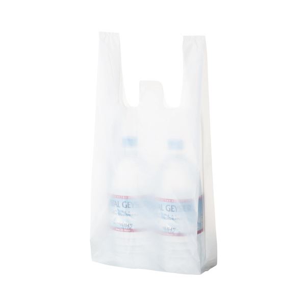 (まとめ) TANOSEE 乳白レジ袋 20号ヨコ210×タテ460×マチ幅130mm 1セット（1000枚：100枚×10パック） 【×10セット】