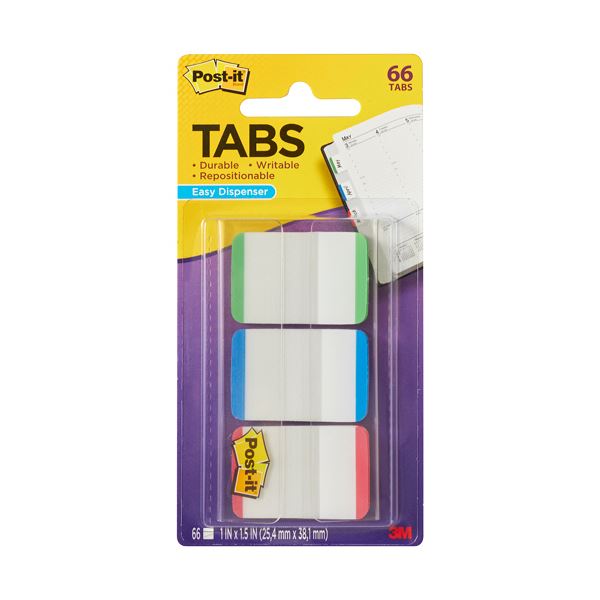 (まとめ) 3M ポスト・イット超丈夫なインデックス 25.4×38.1mm グリーン／ブルー／レッド 686L-GBR 1パック（3冊） 【×10セット】