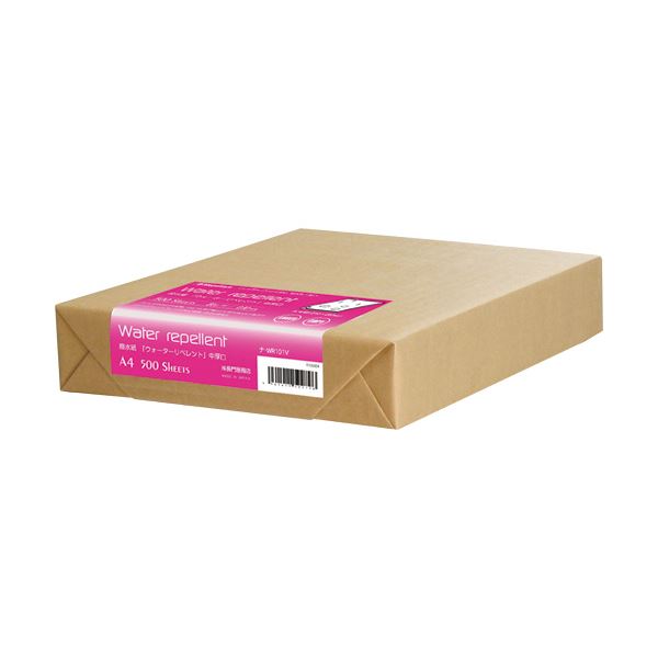 (まとめ) 長門屋商店 撥水紙 ウォーターリペレントA4 中厚口 81g 徳用 ナ-WR101V 1冊(500枚) 【×5セット】