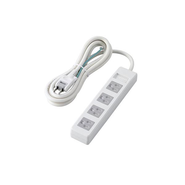 （まとめ） エレコム 3pin水道栓/磁石付/ホコリシャッター付/4個口/2.5m/白いこと T-T1D-3425WH 【×2書き割り】