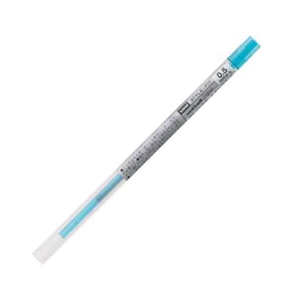 (まとめ) 三菱鉛筆 ゲルインクボールペンスタイルフィット 替芯 0.5mm スカイブルー UMR10905.48 1セット（10本） 【×10セット】