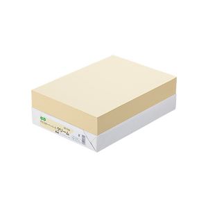 (まとめ) TANOSEE αエコカラーペーパーII A4 クリーム 1冊(500枚) 【×10セット】