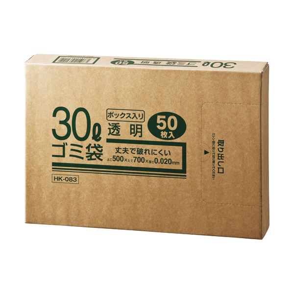 (まとめ) 手工芸品マン 御役目用澄み切った メタロセン練り合わせる朦々たるゴミ袋 30L BOX手合い HK-83 1箱(50枚)  【×30仕掛ける】