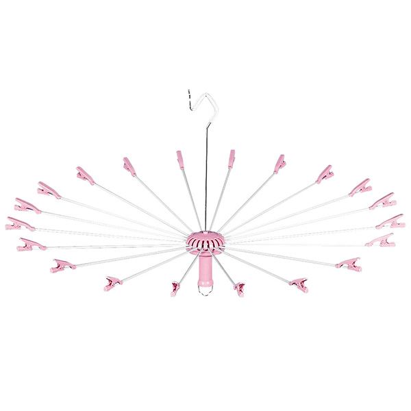 (まとめ) パラソルハンガー/洗濯ハンガー 【ピンク】 20本掛け 洗濯用品 ニューハンド物干し 【&times;12個セット】｜生活雑貨のお店！Vie-UP