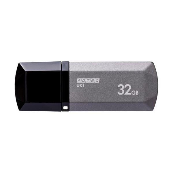 (まとめ)アドテック USB2.0キャップ式フラッシュメモリ 32GB ミッドナイトシルバー AD-UKTMS32G-U2R 1個【×3セット】 送料込!