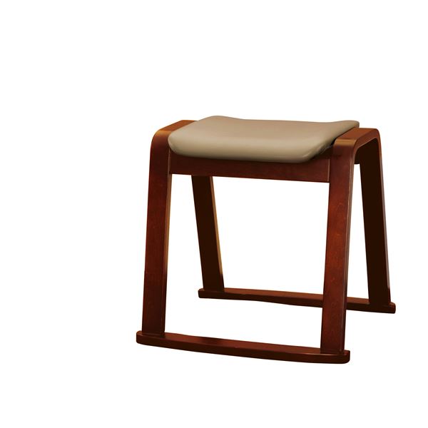 木製 スツール/オットマン 【ベージュ】 幅460mm 合皮/合成皮革 〔リビング ダイニング〕 完成品【代引不可】｜生活雑貨のお店！Vie-UP