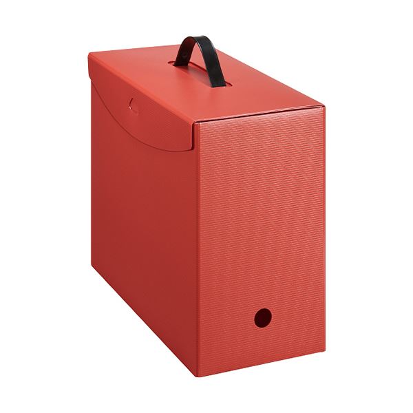 (まとめ)ライオン事務器 ボックスファイル(テレネ) PP A4 フタ・取っ手付き 背幅152mm レッド BF-42T R 1個【×5セット】 送料込!