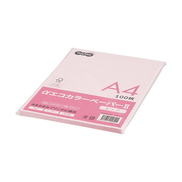 (まとめ) TANOSEE αエコ色合い紙やすりII A4 さくら色 少枚数風呂敷き包み 1冊（100枚）  【×30仕かける】 その他-文房具・事務用品
