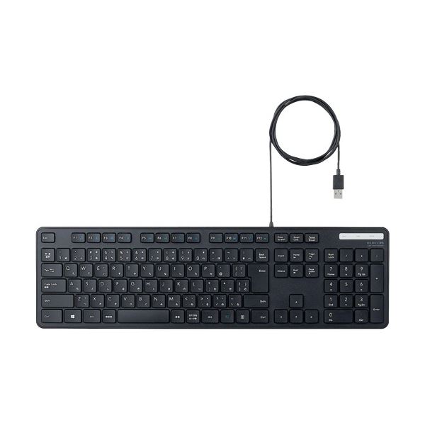 (まとめ) エレコム 抗菌 有線薄型盛りだくさん鍵盤 黒いこと TK-FCM108KBK 1台 【×3仕掛ける】