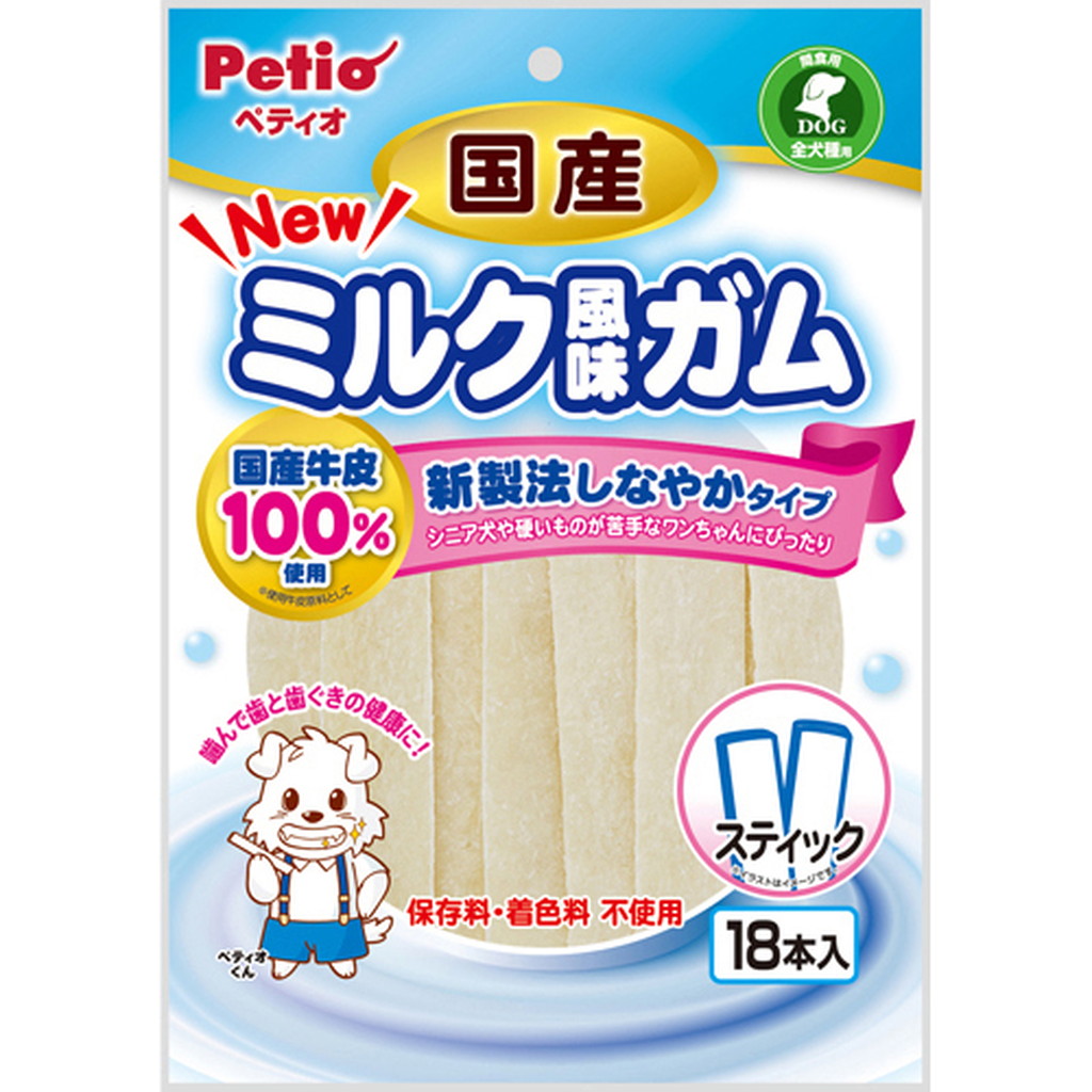 倉 ペティオ スティック NEW国産ミルク風味ガム - 18本 犬用品