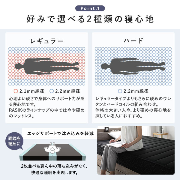 ベッド収納付き引き出し付き棚付き宮付きコンセント付きシンプルモダングレージュシングルポケットコイルマットレス付き