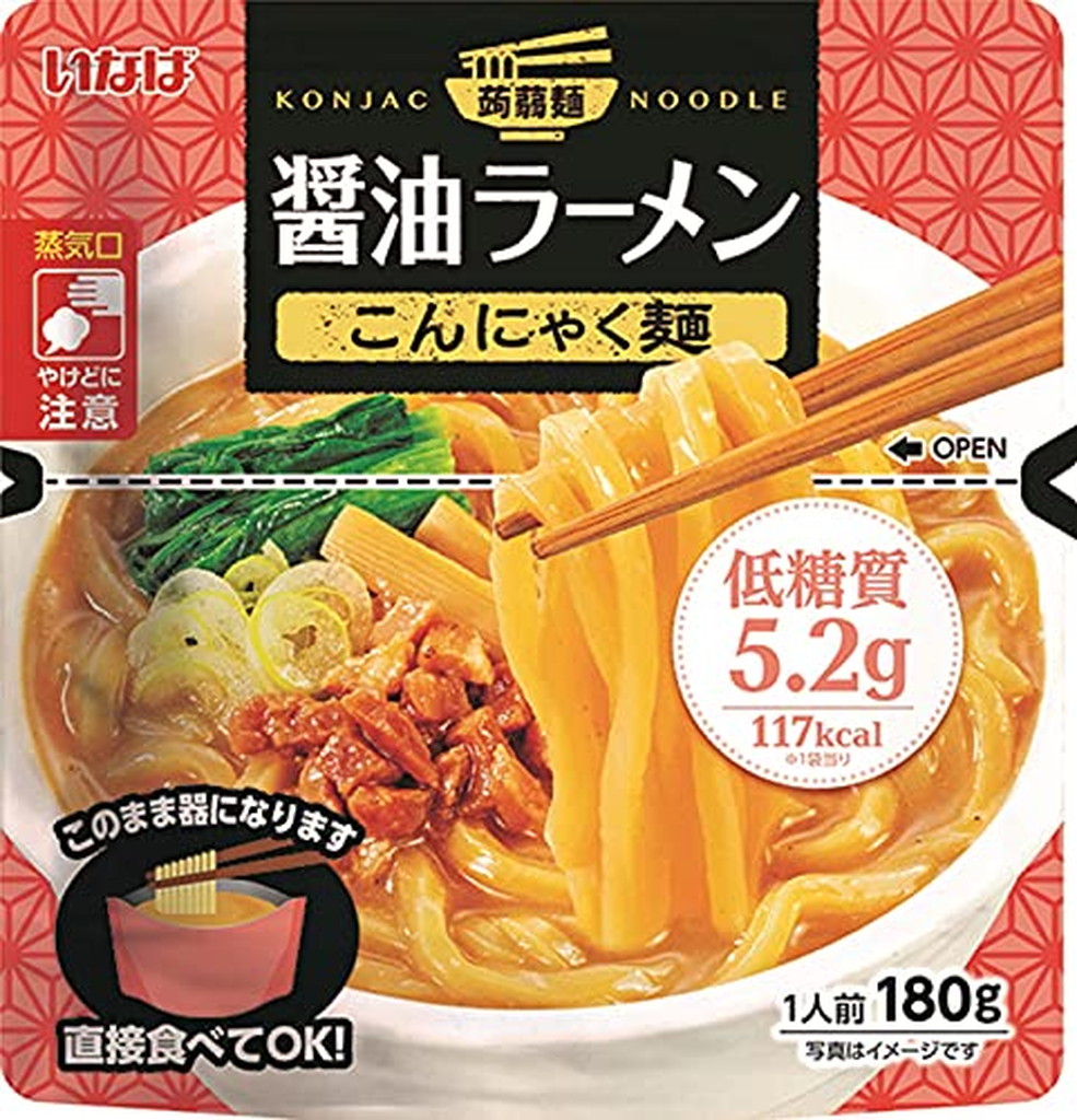 いなば 醤油ラーメン 低糖質 180g こんにゃく麺 いなば食品