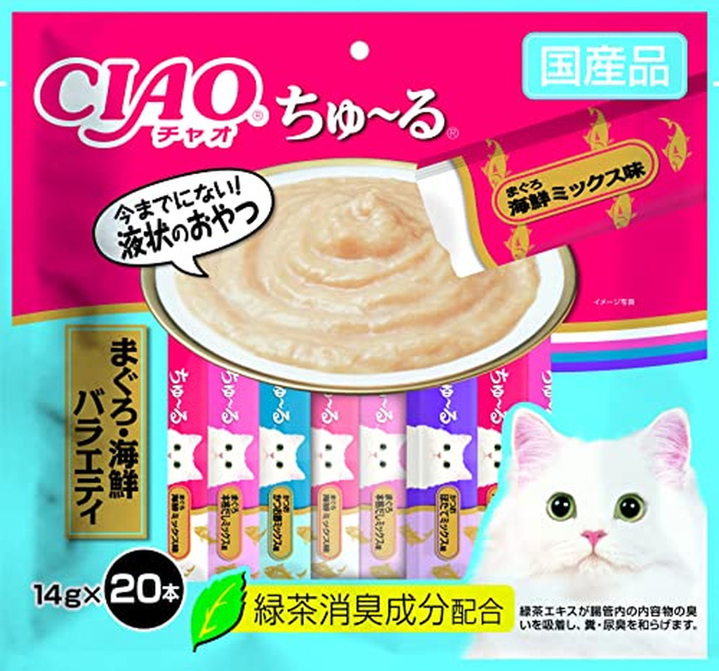 80本セット！CIAOちゅ〜るまぐろバラエティチャオちゅーる猫のおやつ