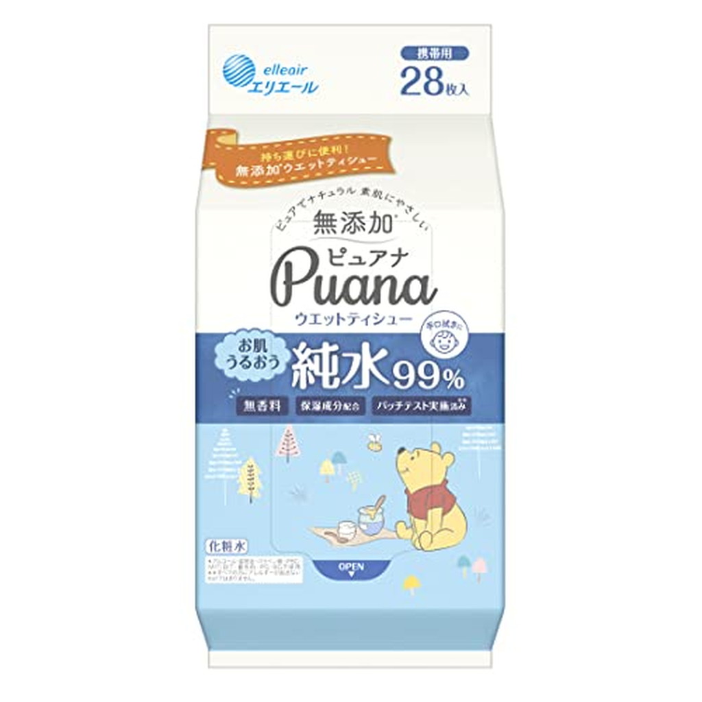 代引き不可】 エリエール Puana ピュアナ ウエットティシュー 純水99％ 携帯用 28枚入 36袋セット qdtek.vn