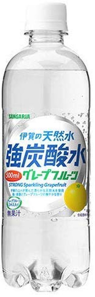 サンガリア 伊賀の天然水 強炭酸水 グレープフルーツ 500ml 24本入 新着商品