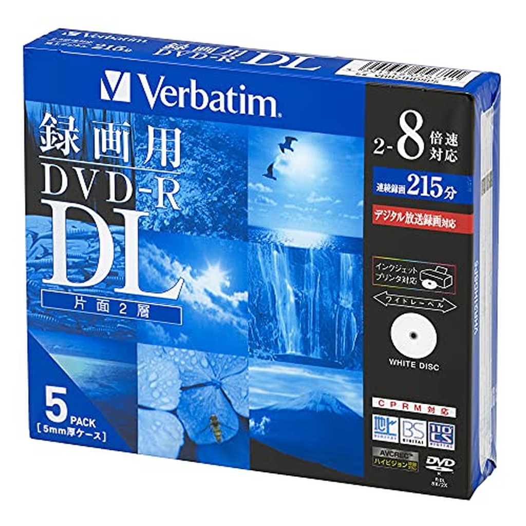 市場 バーベイタム 8倍速対応 ビデオ録画用 8.5GB DVD-R