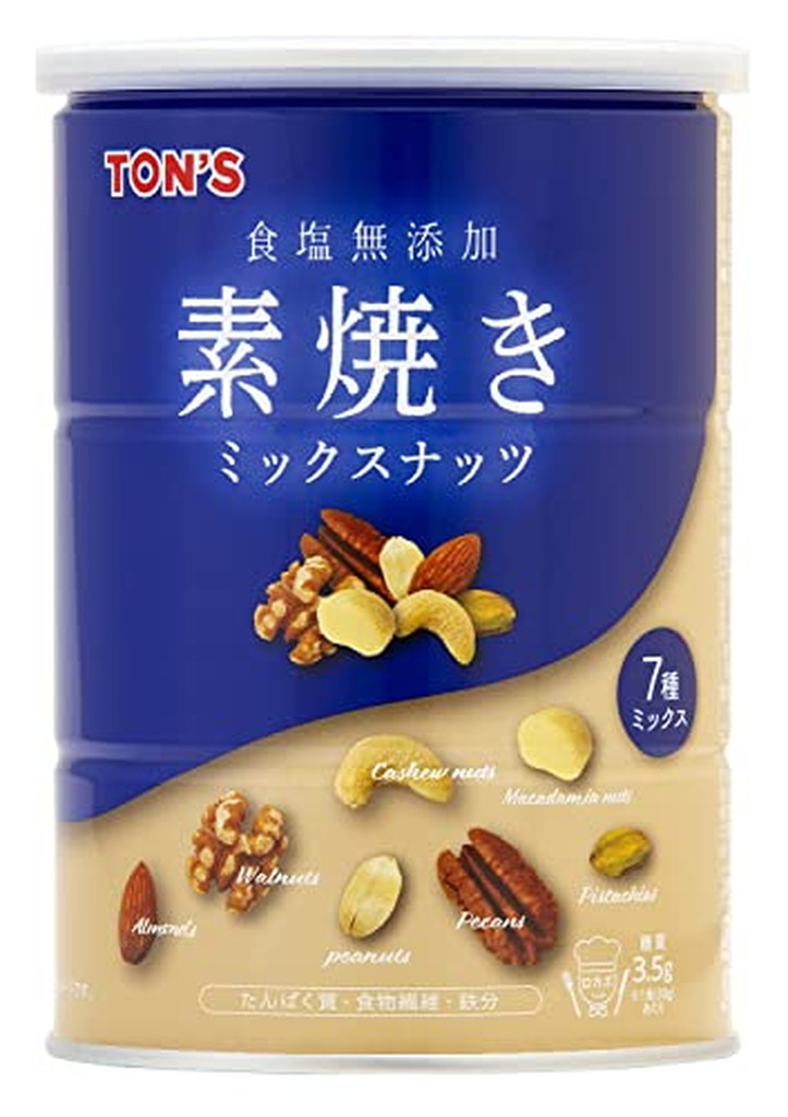 木造 東洋ナッツ食品 トン 食塩無添加 クラッシー ミックスナッツ 360g缶×6個入 通販