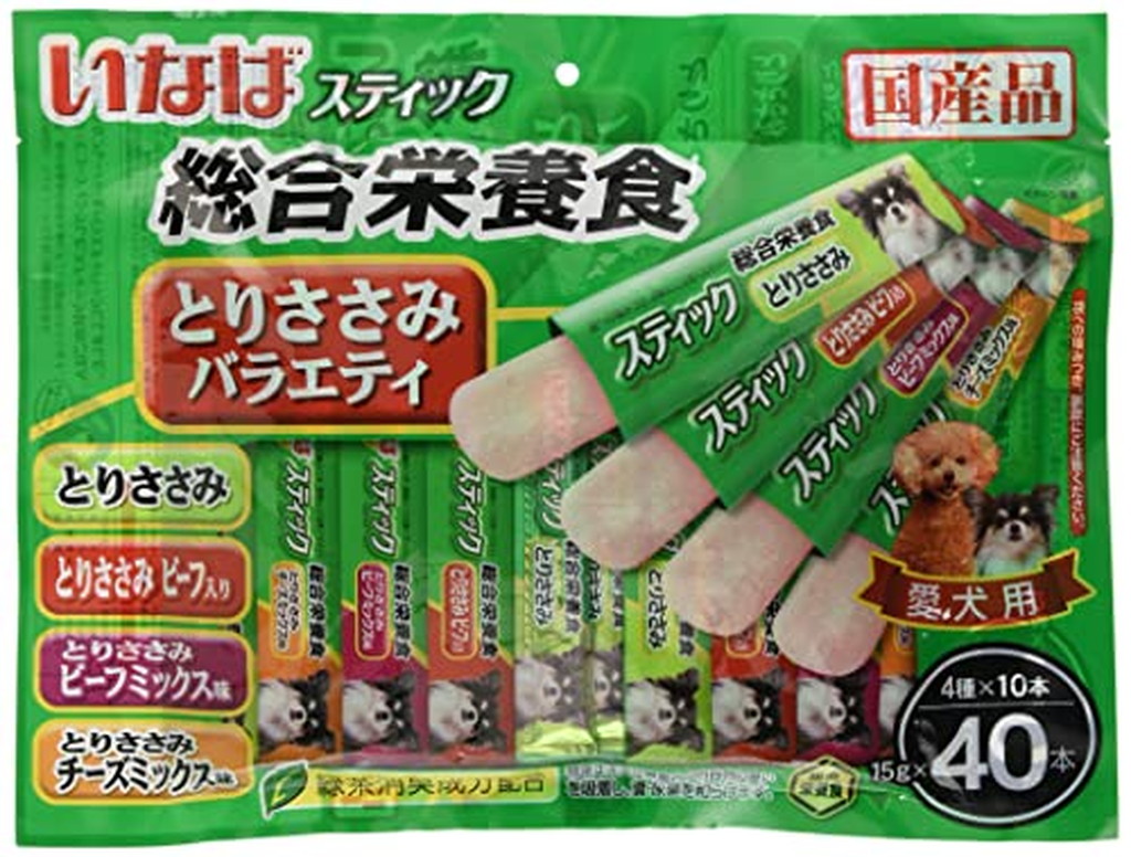 いなば スティック 総合栄養食 とりささみバラエティ(15g*40本入)【ちゅ る】