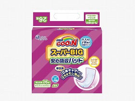 Tｸﾞｰﾝ　ｽｰﾊﾟｰBIG安心吸収ﾊﾟｯﾄﾞ26枚/ｹｰｽ/- 大王製紙 753860