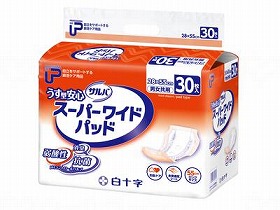 PUサルバ薄型安心スーパーワイドパッド/ケース/- 白十字 33233