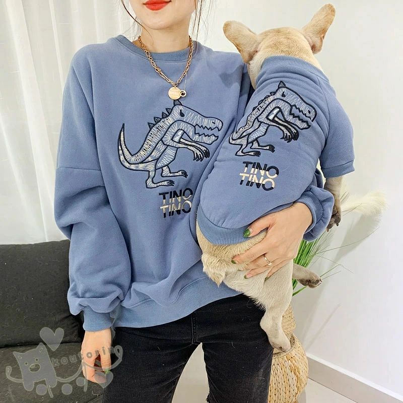 【送料無料】ペット用品 親子お揃い 2点セット パーカー 犬の服 犬用/犬猫とオーナーが ペアルック カイジュウ柄 パーカー春夏小型犬 中 4,654円