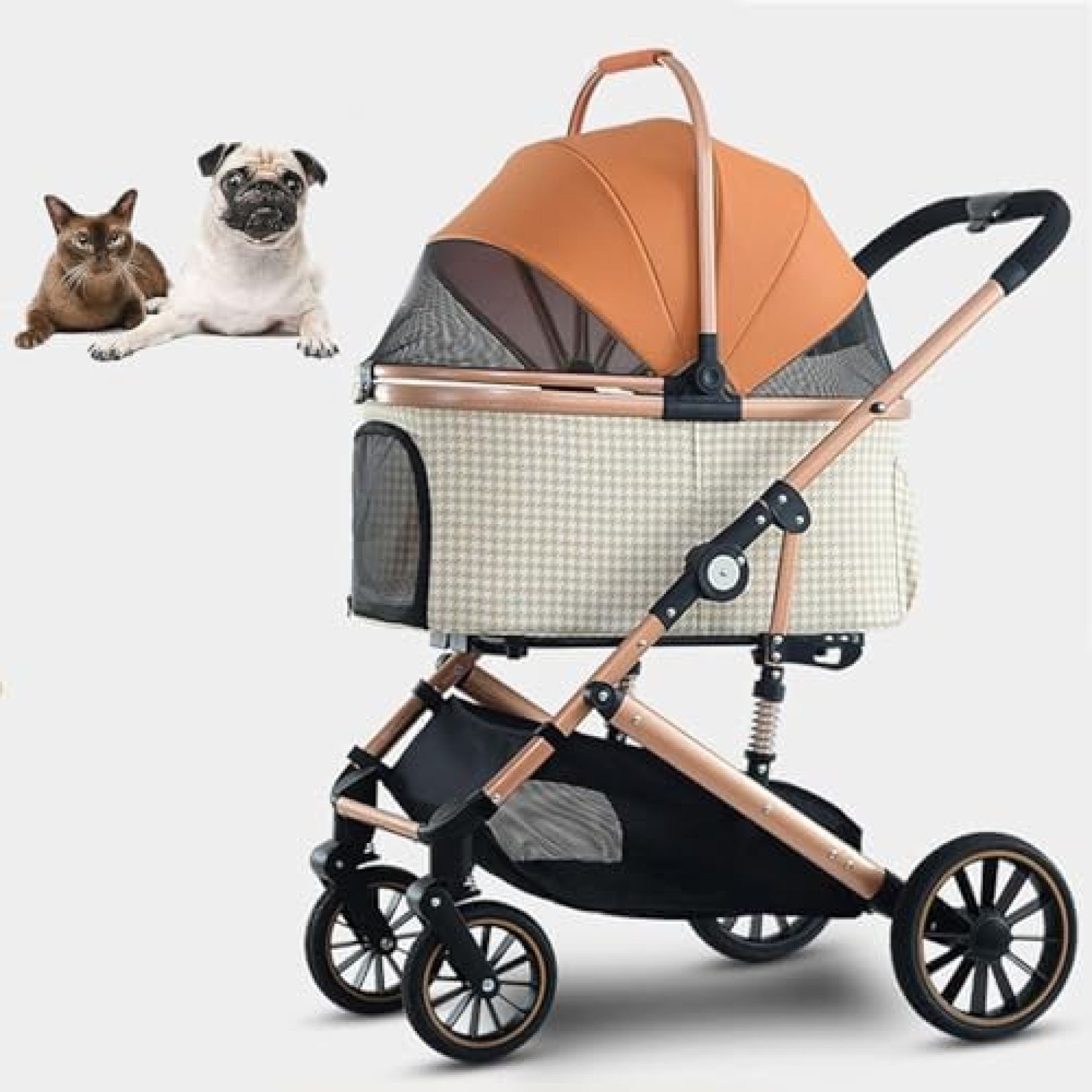 ペット用ベビーカー 取り外し可能なペットキャリア 折りたたみ式ペットベビーカー ジッパーなし 取り外し可能なキ