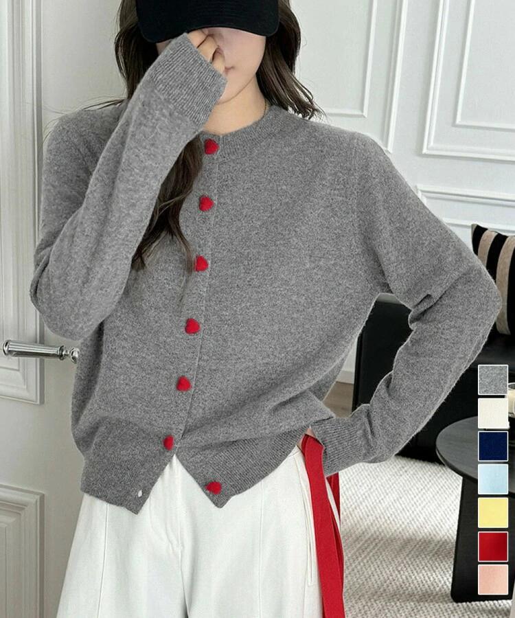 長袖 87HU 洗えるニット クルーネック秋服 大人可愛いセーターシンプル きれいめカジュアル おしゃれニットトップス