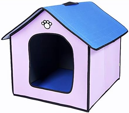 ドーム型ペットハウス 犬小屋 折りたたみ 暖かい 三角屋根 パープル 室内用 ペットベッド 洗える 滑り止め 防水防湿 多機能 小型犬 猫