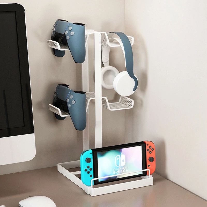 2層 ゲームコントローラー収納ラック ヘッドホン ゲームパッドスタンド コントローラー スタンド 卓上 収納 滑り止め Switch スイッチ PS4 PS5 置いたまま充電可能