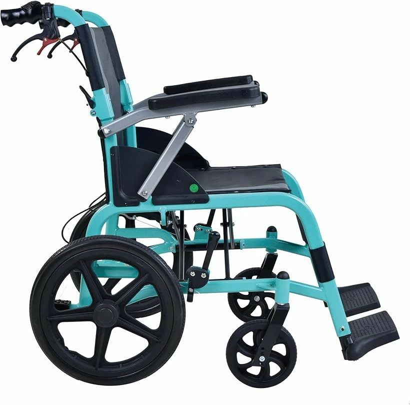 車いす しり押し型 軽銀製 折りたたみ 車イス 手押し しり押し式車いす 軽さ車いす 折り畳み 出で立つ用 青碧 CP-30A6