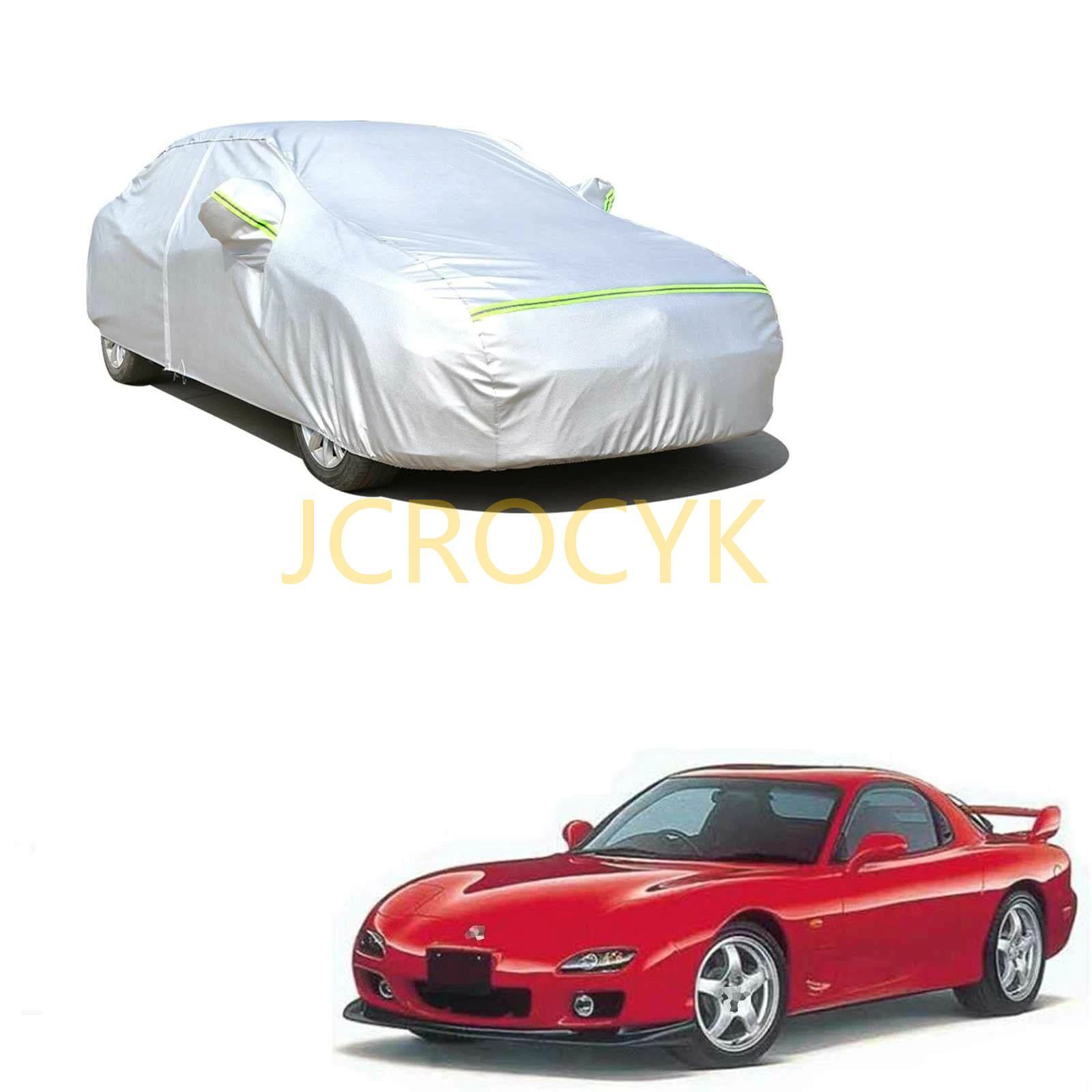 車カバーボディカバー マツダ RX-7 FD3S 1997年10月～現行 専用 全天候型保護カーカバー防水性ボディー車カバー絶縁自動車カバースクラッチ耐性 (収納袋付)