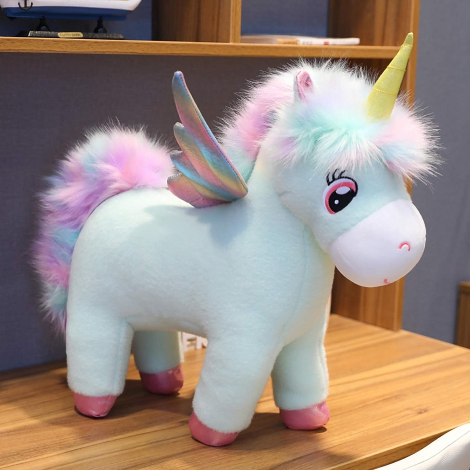 ユニコーン 抱き枕 ペガサスぬいぐるみ ふわふわ 立ち姿 うつ伏せ姿 人形 添い寝枕 特大 インテリア おもちゃ 子供 誕生日 プレゼント 昼寝クッション キャラクター もちもち 店飾り 緑|VIEW shop