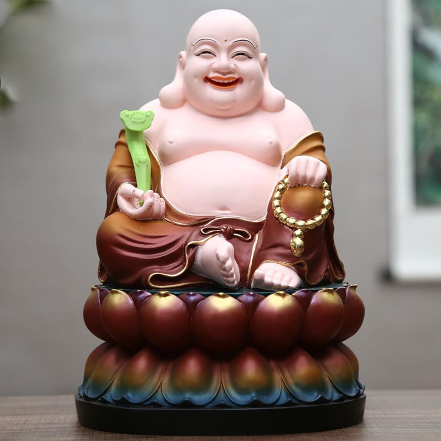 弥勒仏 布袋尊 樹脂製 布袋様 弥勒様 置物 笑い仏像 風水グッズ 縁起物 招財 金運アップ 厄除け 商売繁盛祈願 開運グッズ 金運 財運 富と幸運 オーナメント お守り 開店祝い 起業 ギフト｜VIEW shop
