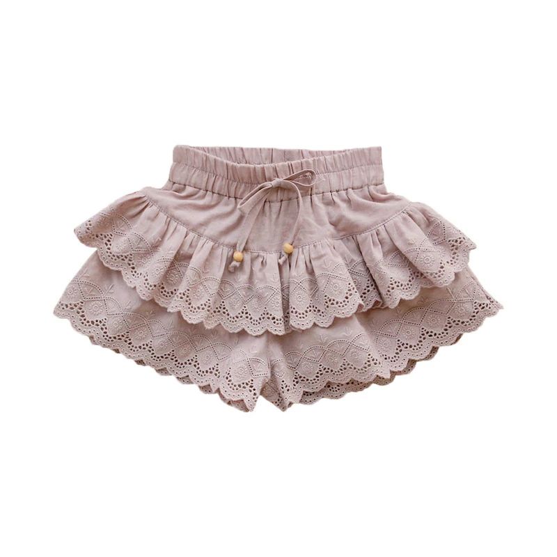 ティアードパンツ キュロット 女の子 キッズ ベビー ボトムス 子供服 半パンツ 半ズボン レース おしゃれ 可愛い カジュアル ストレッチ 綿 卒業式 入学式 卒園式 入園式 通学 お姫様 プ