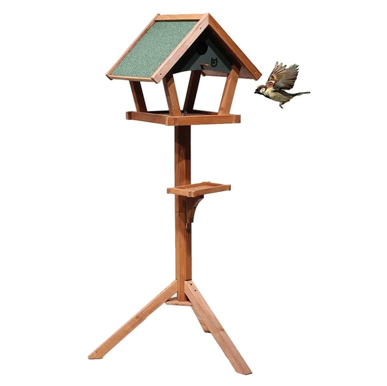 【バス発着場の一般受け商いもの!】バードフィーダー 室外 野鳥の餌台 鳥 餌入れ 組み立てる物ごとたわい無いな大屋根および送ることとり備えるの皿が付いている外の悧巧の木の鳥の送ることとり備えるの棒のハンガー 鳥の餌台 野鳥 餌台
