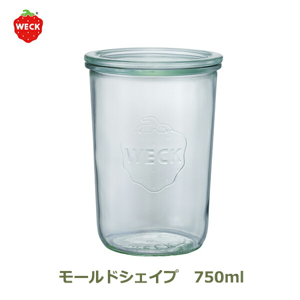 【抽選で100%ポイントバック※条件あり】モールド シェイプ 750 ml WE-743 フタLサイズ MOLD SHAPE WECK ウェック キャニスター ガラス 保存 容器 耐熱 密閉 保存瓶 おしゃれ キッチン 収納 密閉 かわいい イチゴ いちご 柄 常温保存 長期保存画像